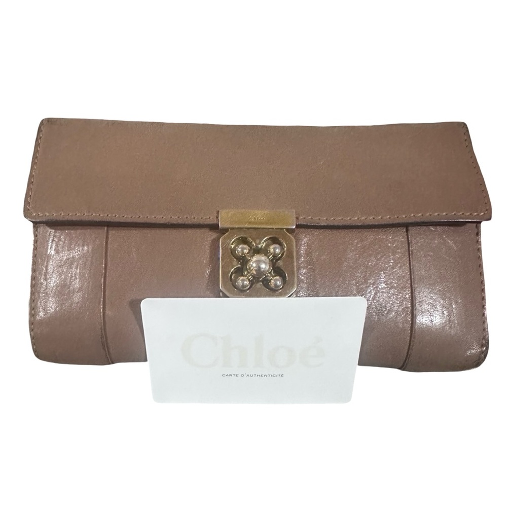 Chloé Elsie continental long wallet Beige Color With Turn Lock 7.5x4.5 COA - Picture 15 of 15